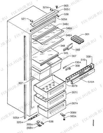 Взрыв-схема холодильника Juno JKG7484 - Схема узла Housing 001